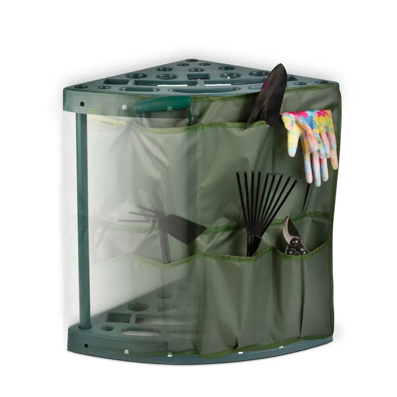 Expressz szállítás Műanyag kerti szerszámtartó sarok, falra rögzíthető, 43x43x59cm