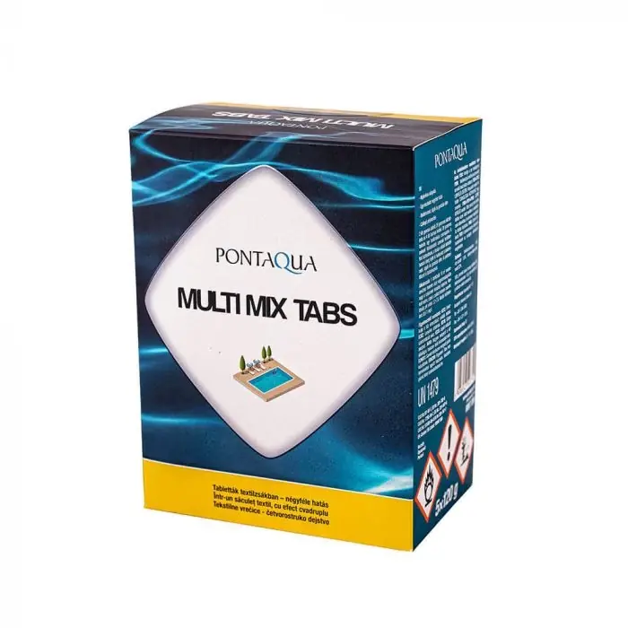 Pénzvisszafizetés Pontaqua Multi Mix Tabs négyes hatású medence vegyszer, 5x120g