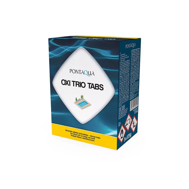 Pontaqua Oxi Trio Tabs kombinált oxigénes fertőtlenítő tabletta, 5x125g Kiváló minőség