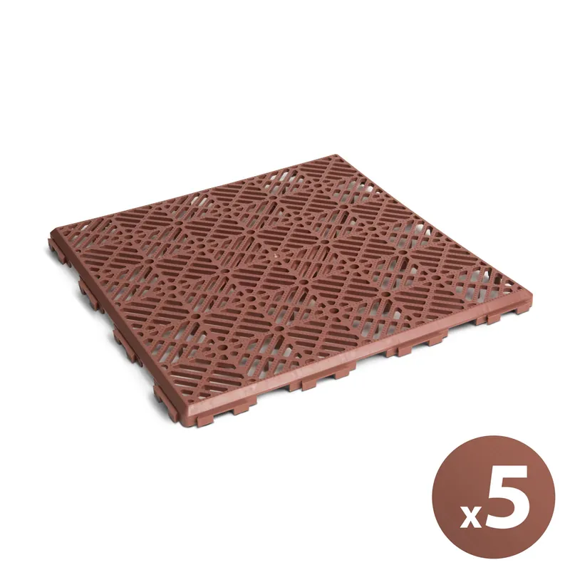 Biztonságos fizetés Kerti műanyag járólap, terrakotta, 5 db/csomag