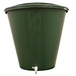 Ingyenes szállítás Ecotank kerek esővízgyűjtő, tetővel, 210l
