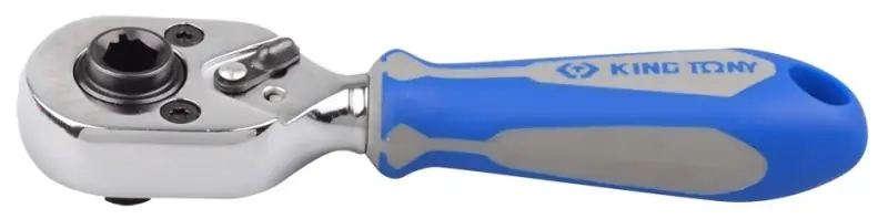 Olcsó King Tony racsnis hajtókar, irányváltós, plusz bitbefogással, 1/4" 72 fog 105mm