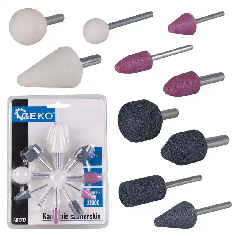 Geko köszörűkő készlet, 5x6mm, 5x3mm, 10 darabos Csak ma