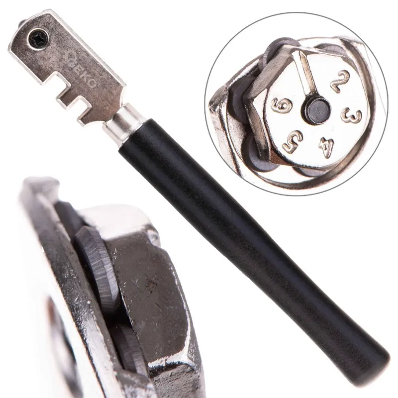 Ajánlat Geko üvegvágó kés, 6 vágókerék, 13cm