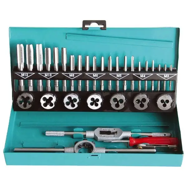 Extol menetfúró menetmetsző klt., fém dobozban; 32db Rendeld meg most