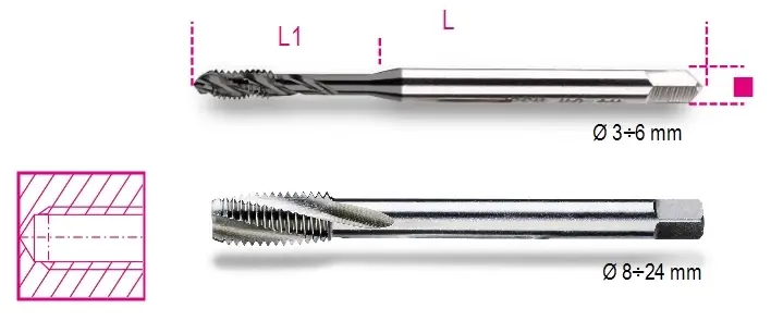 Vedd meg most Beta 428FC/3 csavart hornyú gépi menetfúró, HSS, 3x0,5
