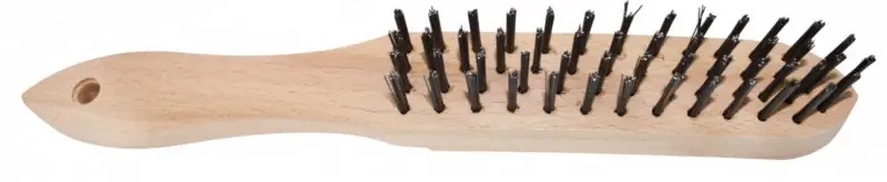 Újdonság Abraboro fanyelű drótkefe, egyenes acél, 4 soros