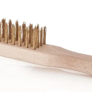 Eredeti Geko drótkefe kaparóval, sárgaréz, fa, 4 soros