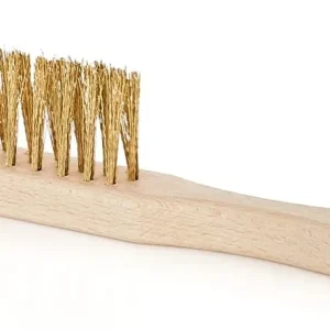 Geko drótkefe, sárgaréz, fa, 3 soros Eredeti