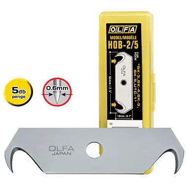 Újdonság Olfa HOB-2/5 biztonsági penge, horgas 5db
