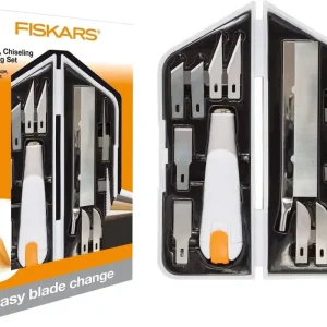 Fiskars Prémium teljesítményű faragó kés + penge készlet, 11 részes Rendeld meg most