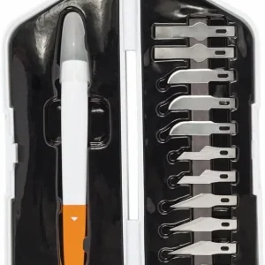 Fiskars Prémium precíziós faragó kés + penge készlet, 13 részes Autentikus