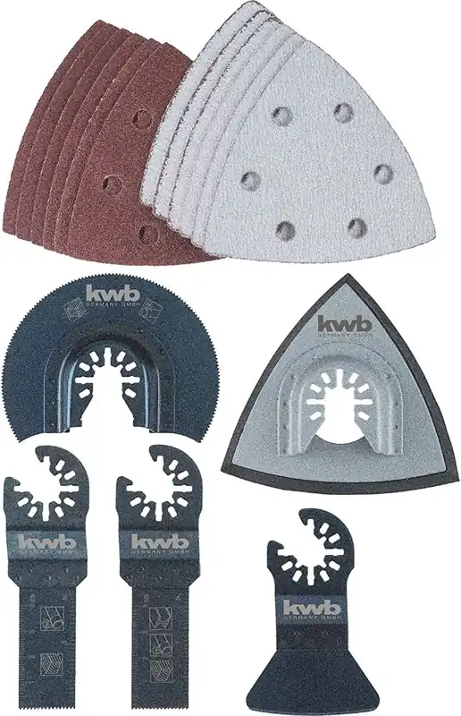 Eredeti KWB Profi CrV HM, Bi-metal univerzális multi-szerszám csiszoló-vágópenge szett, 17db