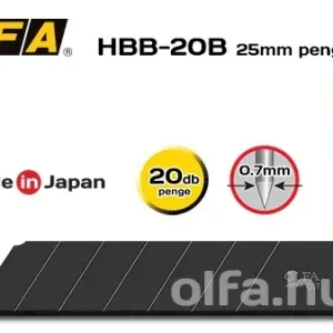 Olfa HBB-20B edzett tördelhető penge, keskeny, 25mmm, 20db Ingyenes szállítás