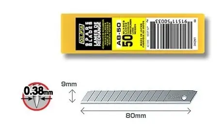 Alacsony ár Olfa AB-50 törhető penge, 9mm, 50db