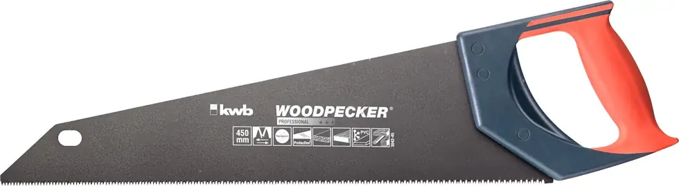 KWB Woodpecker kézifűrész, tapadásmentes bevonat, 450mm Expressz szállítás