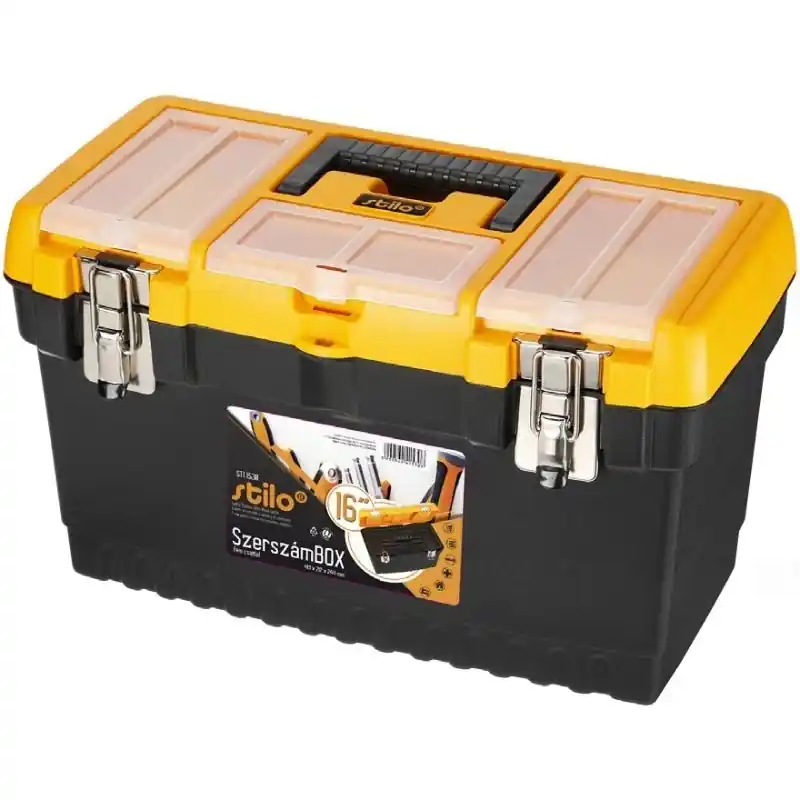 STI1530 Stilo szerszámosláda fém csattal 16coll 413x212x244mm Eredeti