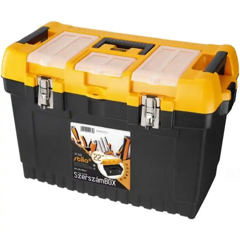 Akció STI1531 Stilo szerszámosláda fém csattal 22coll 564x310x388mm