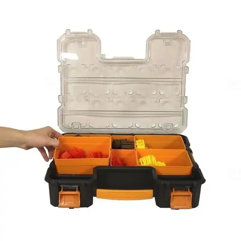 STI1736 Stilo rekeszes szortimenter kivehető tárolókkal fekete 430x350x110mm Gyors szállítás