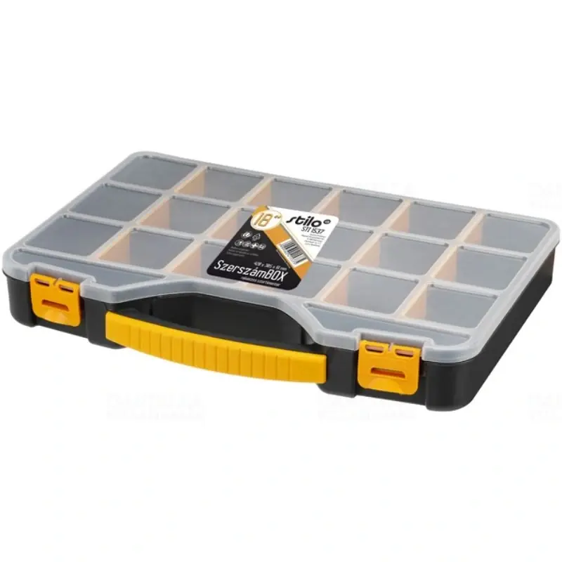 STI1537 Stilo rekeszes szortimenter fekete 18coll 420x305x61mm Népszerű