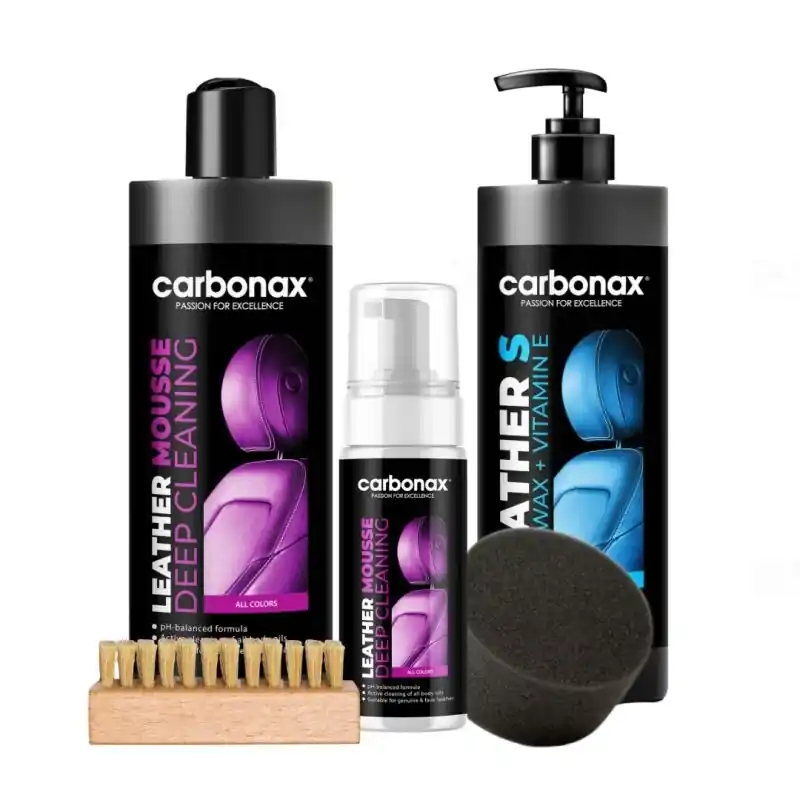 Pénzvisszafizetés Carbonax Leather Set Satin - komplett bőrtisztító és bőrápoló csomag WS002844