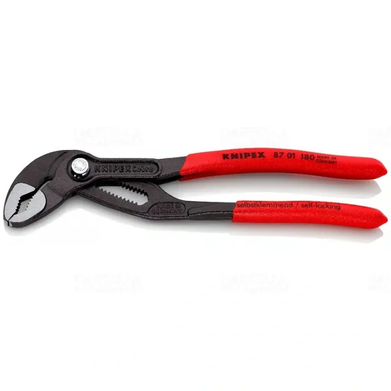 Újdonság KNIPEX Cobra Hightech vízpumpa-fogó csúszásgátló műanyaggal borítva szürkére foszfátozott 180mm (8701180)