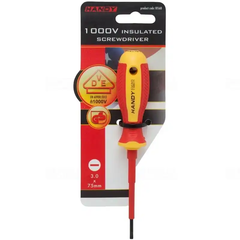 Pénzvisszafizetés Csavarhúzó lapos75mm - 3mm 1000V-ig szigetelt markolattal10560
