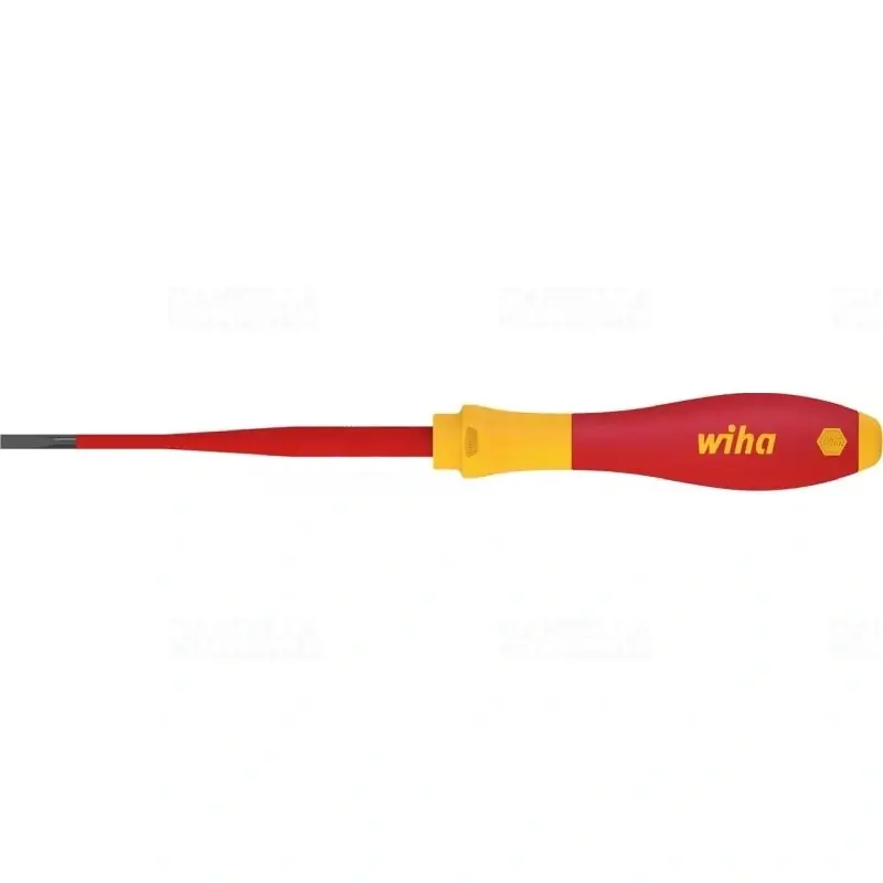 Kiváló minőség Wiha 35446 lapos (sliccelt) csavarhúzó, 3,5x100mm, 1000V, SoftFinish slimFix