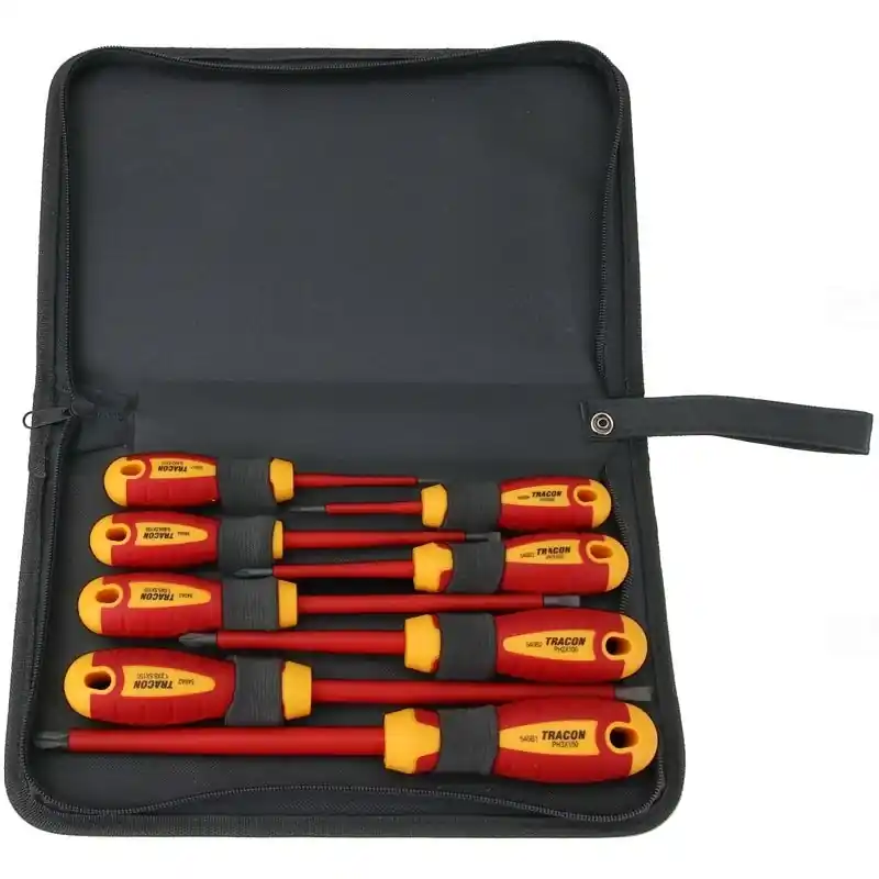 Csavarhúzó 8-as szett 1000V-ra szig, CrV, SLPH, tartóban SDSETOF8 Tracon Prémium