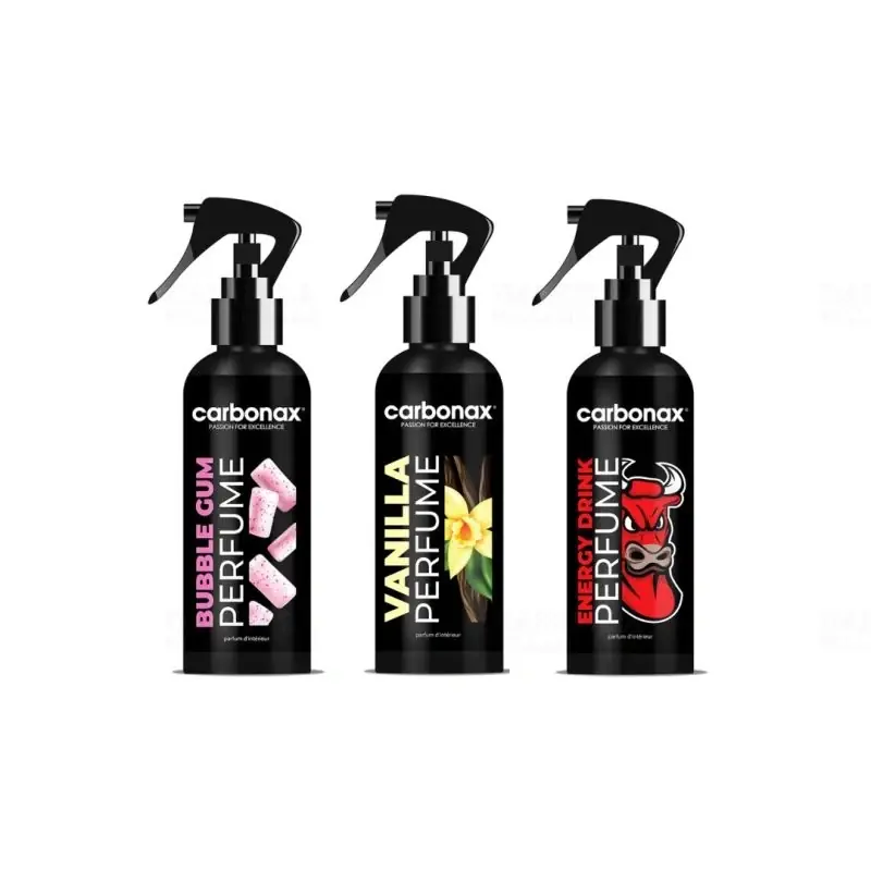 Autóparfüm csomag Hölgyeknek, 1db Vanilla, 1db Bubble Gum, 1db Energy Drink WS002808 Carbonax Ingyenes szállítás