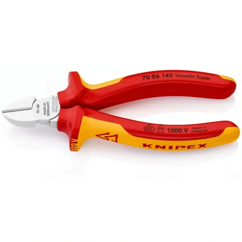 KNIPEX Oldalcsípőfogó többkomponensű burkolattal szigetelt, VDE-típusengedély krómozott 140mm (7006140) Kiváló minőség