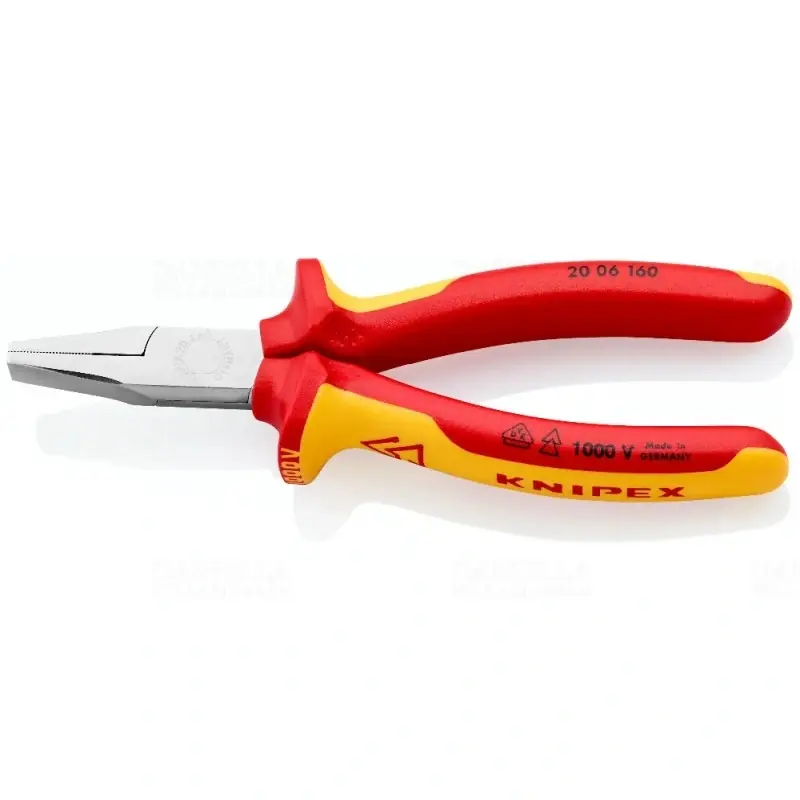 KNIPEX Laposfogó többkomponensű burkolattal szigetelt, VDE-típusengedély krómozott 160mm (2006160) Csak ma