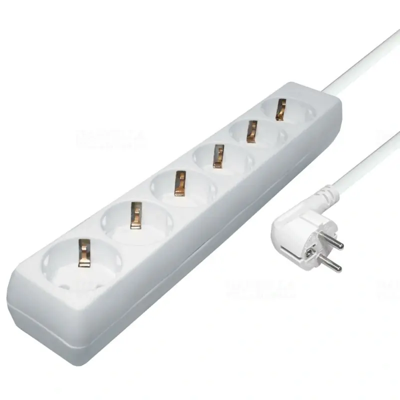 Ajánlat Asztali elosztó 6-os, 5m, fehér10A, 250V, 3x1,5mm2 321161