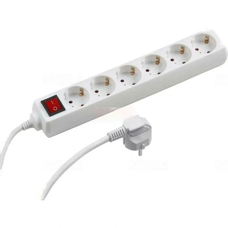 Pénzvisszafizetés Asztali elosztó kapcsolóval 6-os 10A, 250V, 3x1,5mm2, 5m, fehér 321160