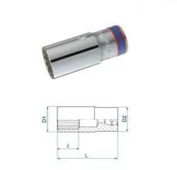 King tony kézi hosszú dugókulcsfej 1/2coll 12mm 12* crv Gyors szállítás