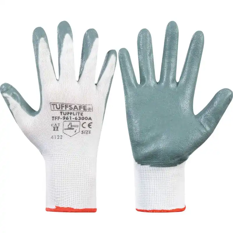 Rendeld meg most TUFFLITE WHITE NYLON LINED GREYNITRILE GLOVES-6